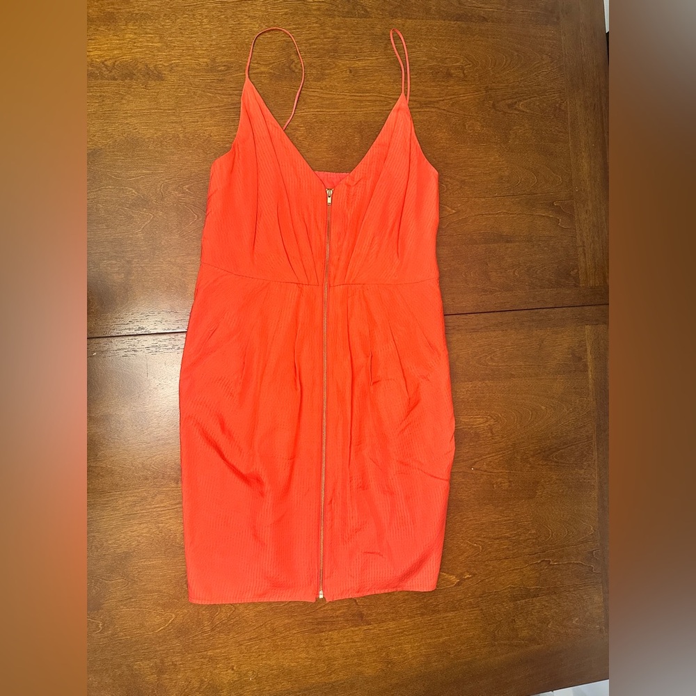 Ali Ro Vibrant Coral Backless Dress